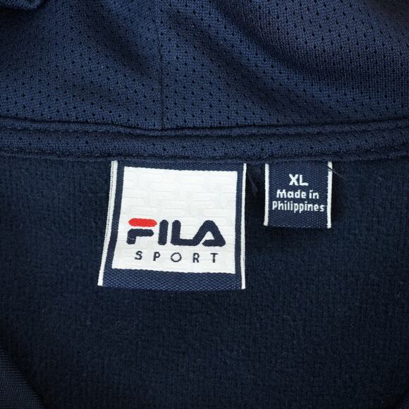 Fila Sport Hoodie Jacket Mens XL Navy Blue Full Zip Athletic Performance Tech - Picture 6 of 9